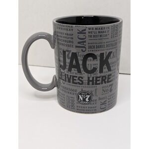 Jack Daniels Old No 7 Department 56 Grey Typography Coffee Mug 2016 mancave
